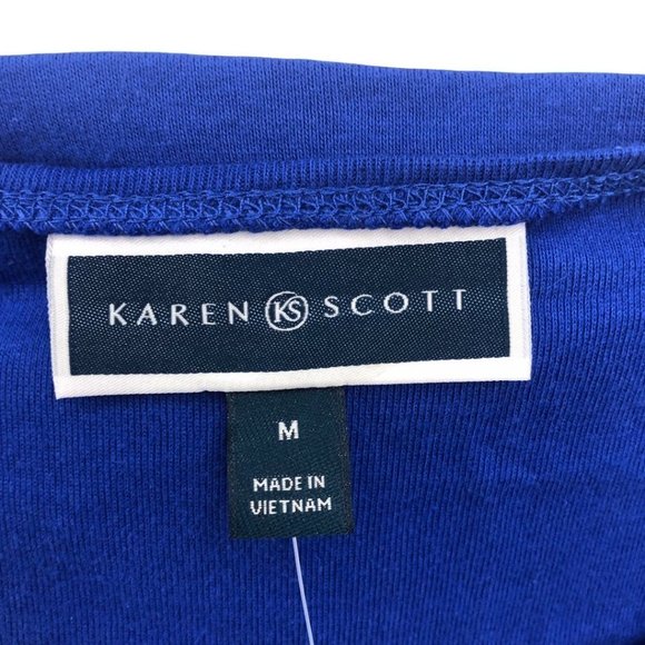 KAREN Scott Sequin Embellished Christmas Lights & Snowflakes Scoop Neck Top NWT - Picture 7 of 9